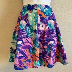 Floral Skater Flare Skirt